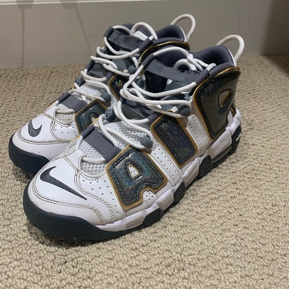 white anthracite snakeskin nike air more uptempos - Picture 3 of 3